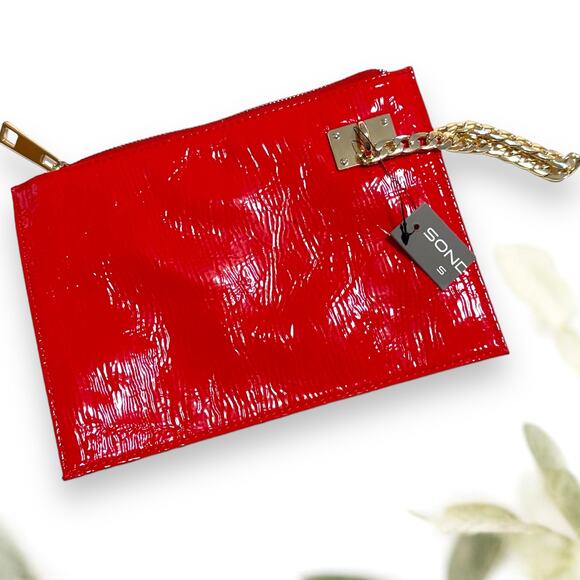 NWT Sondra Roberts Red Clutch Candy Apple Red Clutch - Picture 2 of 5